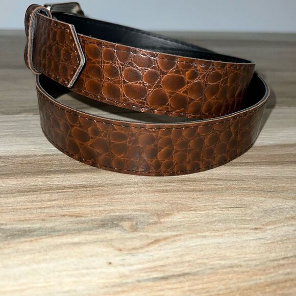 Retro Wide Belt Womens 14 Gold Tone  And Brown  Snake Print ClassicCore Office - Picture 2 of 6